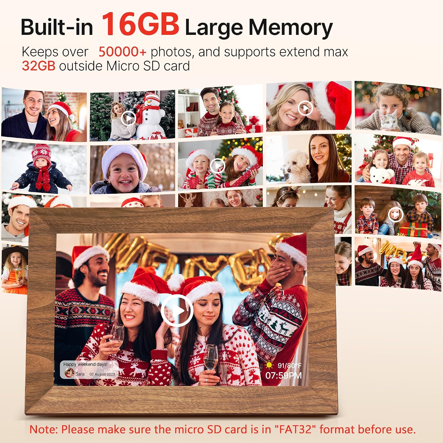Uhale 2 Pack Digital Photo Frame 16GB Storage 10.1 Inch WiFi Electronic Picture Frame Desktop IPS Touch Screen HD Display SD Card Slot Auto-Rotate Slideshow Share Videos Photos Send Wishes Remotely