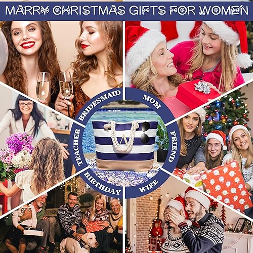 Miniatura 8 de YOOLIFE Bolsa de lona impermeable con inicial, con cremallera, regalos personalizados para mujeres, cumpleaños, viajes, playa, esencial