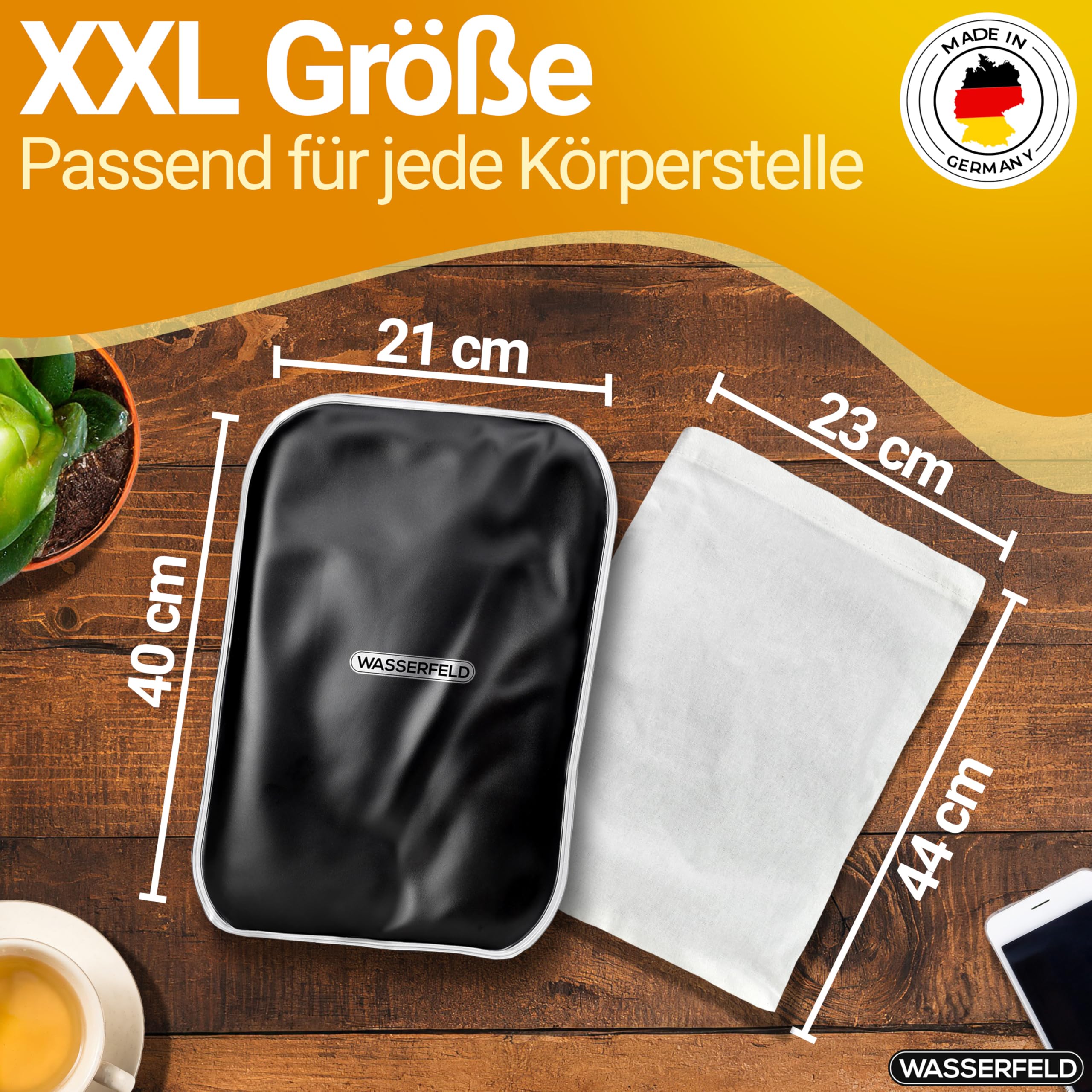 WASSERFELD® Moorkissen für Mikrowelle XXL - Therapeutisches Wärmekissen zur natürlichen Linderung von Schmerzen und Verspannungen in Nacken, Schulter, Rücken oder Bauch