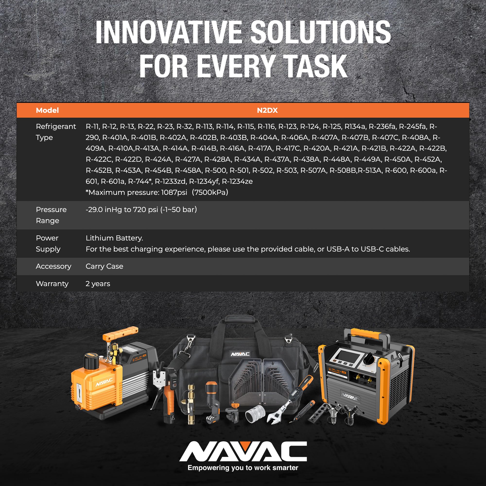 NAVAC N2DX Flex-X Manifold Gauge | HD Color Graphic Interface | Class 0.4 Accuracy | Impact-Resistant Digital Display with Aluminum Body and Rubber Cover | A2L Compatible | 2 Years Warranty