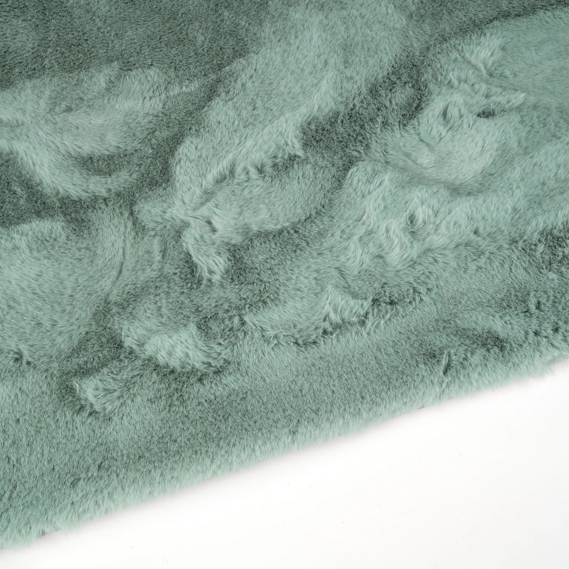 Tappeto shaggy rotondo Ø110 cm verde menta Dave - in pelliccia sintetica a pelo lungo - Soffice a pelo lungo per soggiorno, camera da letto e cameretta