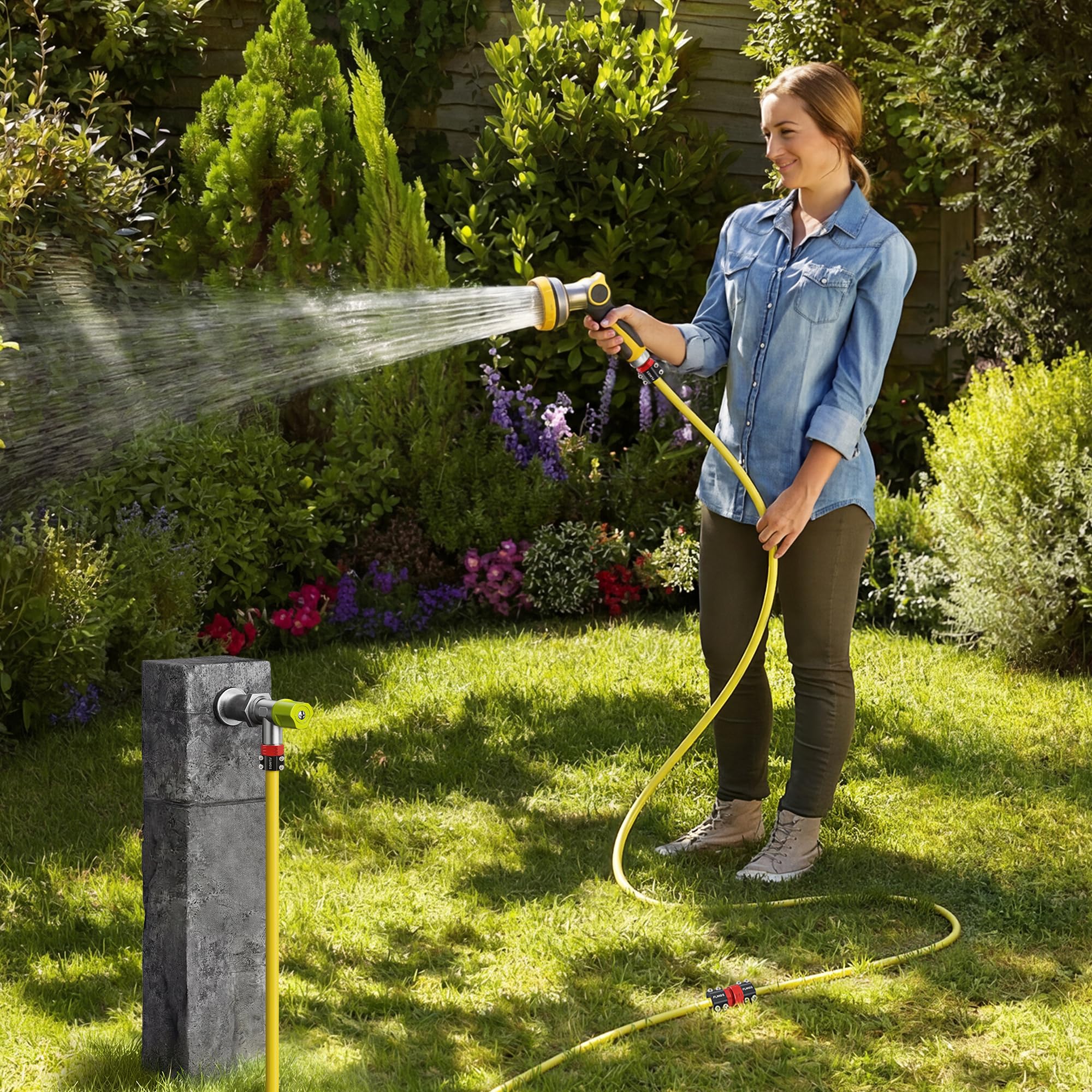 Kit di riparazione per tubi da giardino con morsetto stretto aggiornato, 3 set di connettori per tubi in lega di alluminio resistente, adatto per tubi da 1/2", include 6 rondelle aggiuntive, a