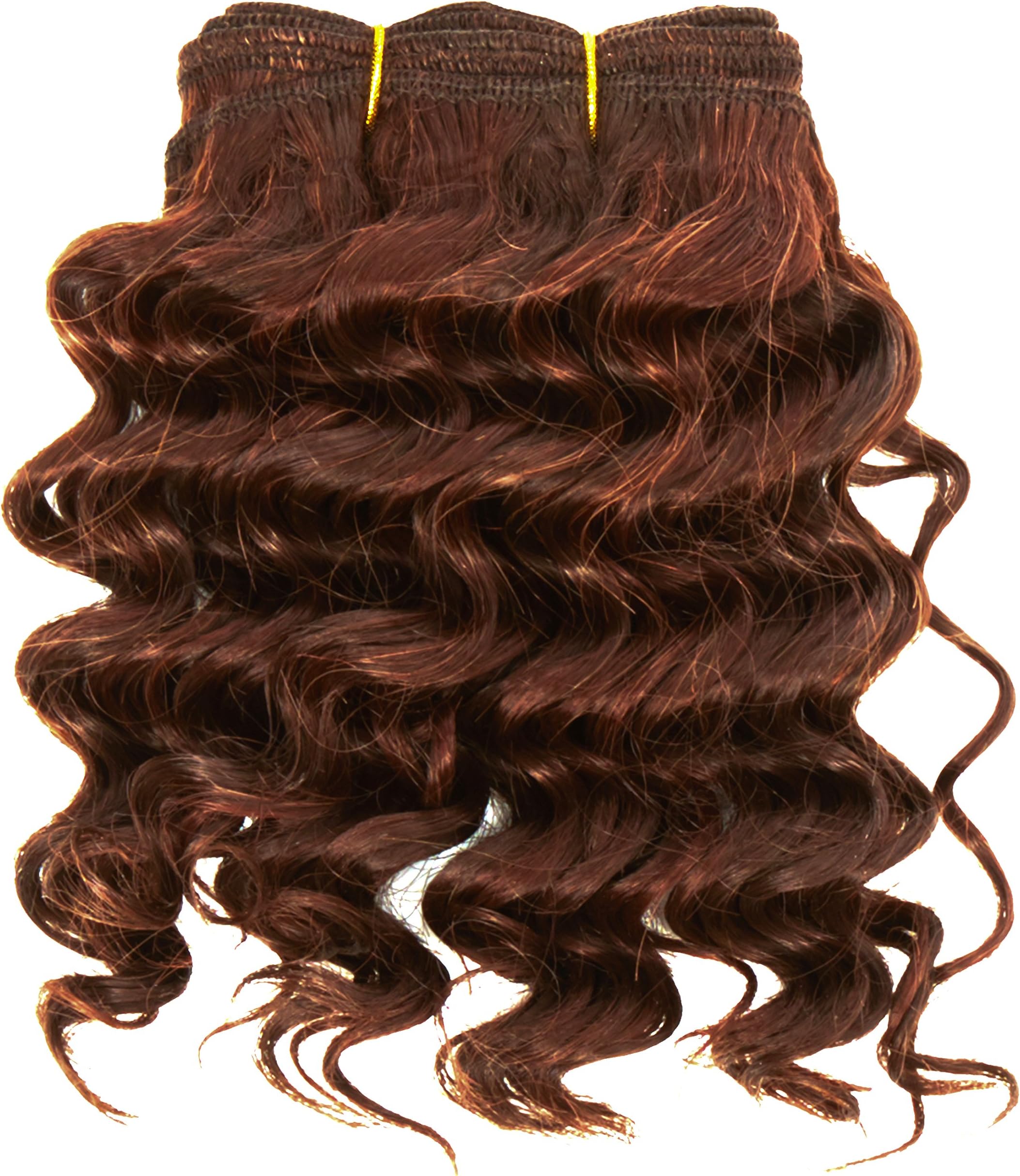 Chear Deep Wave 2-in-1 Weft Human Hair Extension with Premium Blend Weave Number P4/33, Medium Dark Brown/Auburn 8-Inch