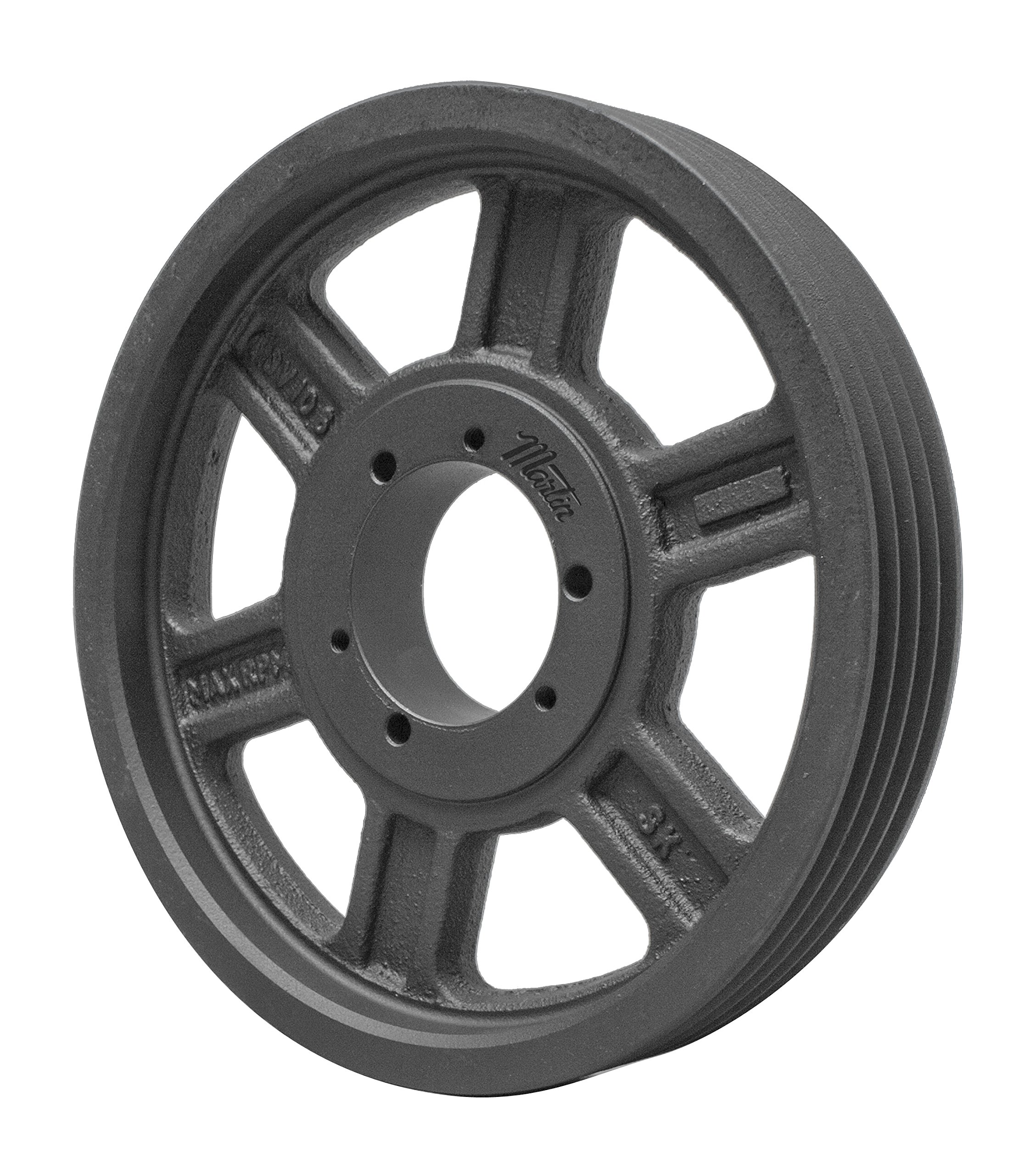 Martin 4 8V 1600 F Hi-Cap QD Sheave, 8V Belt Section, 4 Grooves, F Bushing required, Class 30 Gray Cast Iron, 16