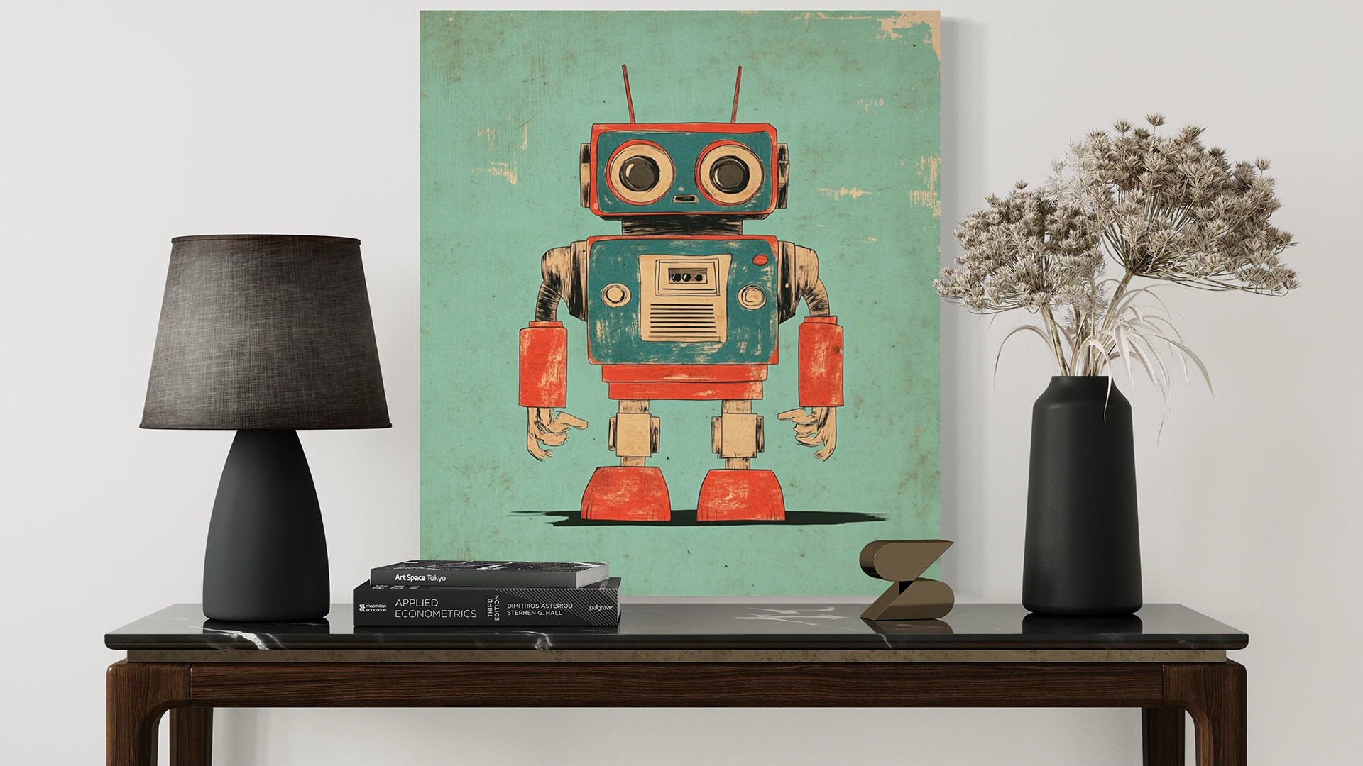 Amazon.com: Robot Pop Art Poster Print, Vintage Retro Wall Art