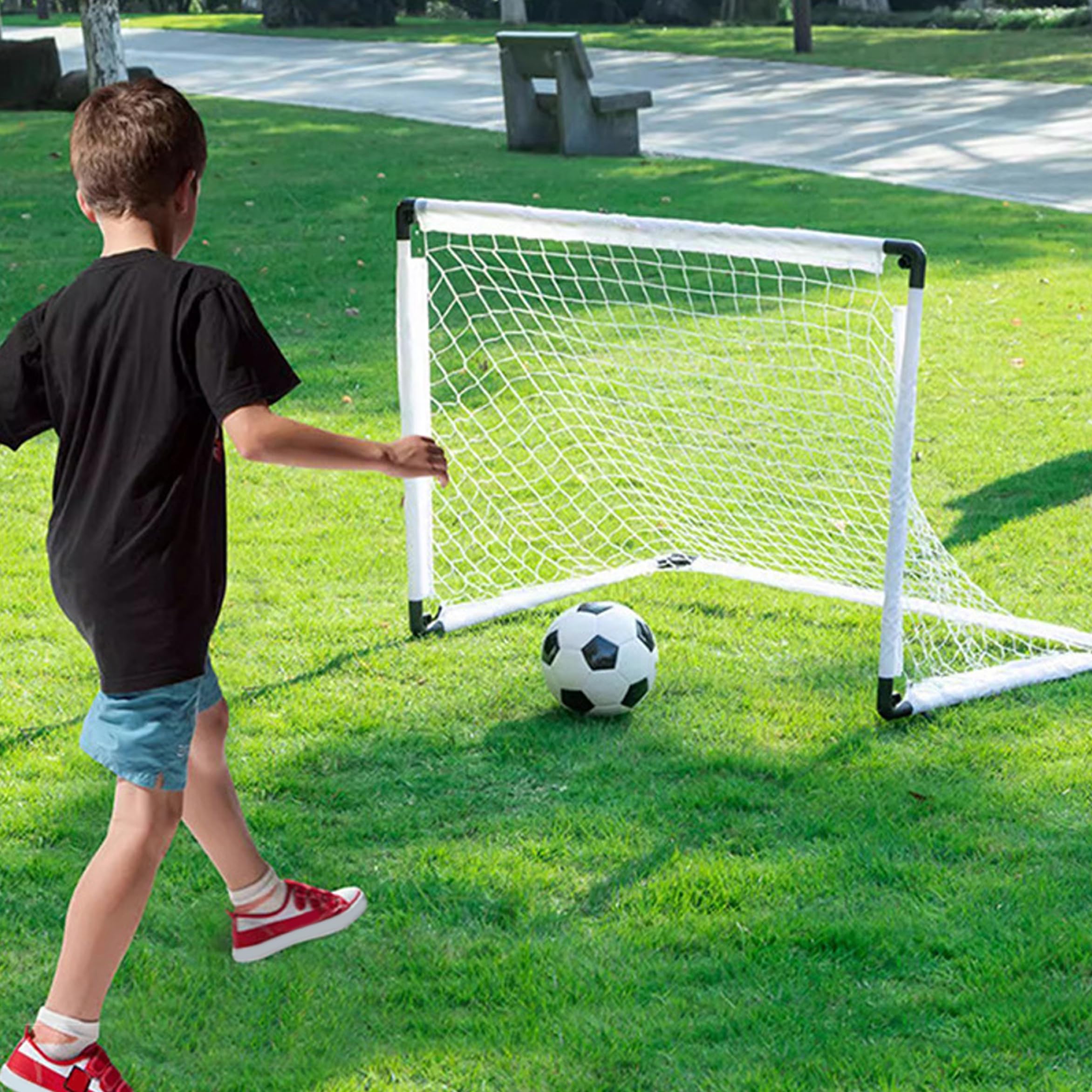 Porterías de fútbol plegables para niños, portería de fútbol portátil con bolsa de transporte para jugar en el campo de entrenamiento en el patio trasero, porterías de para niños de 23, 62x17