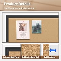 Vista 3 de ORIENTOOLS Tableros de corcho para paredes, tablero de corcho de 18 x 24 pulgadas para oficina, tablón de anuncios con marco, tablero de pines