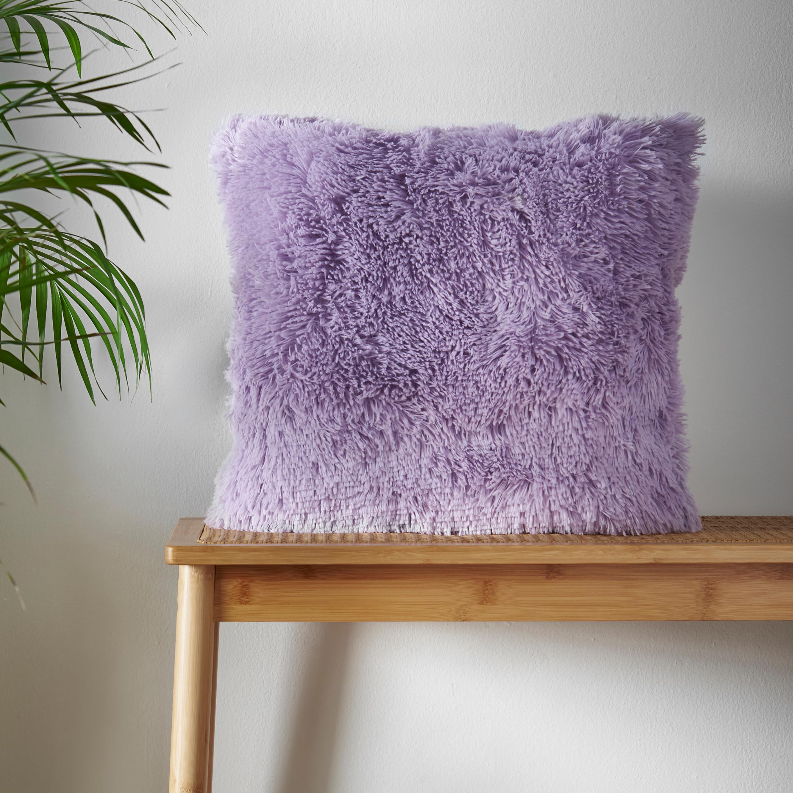 Catherine Lansfield Cuddly Deep Pile Faux Fur 45x45cm Cushion Heather