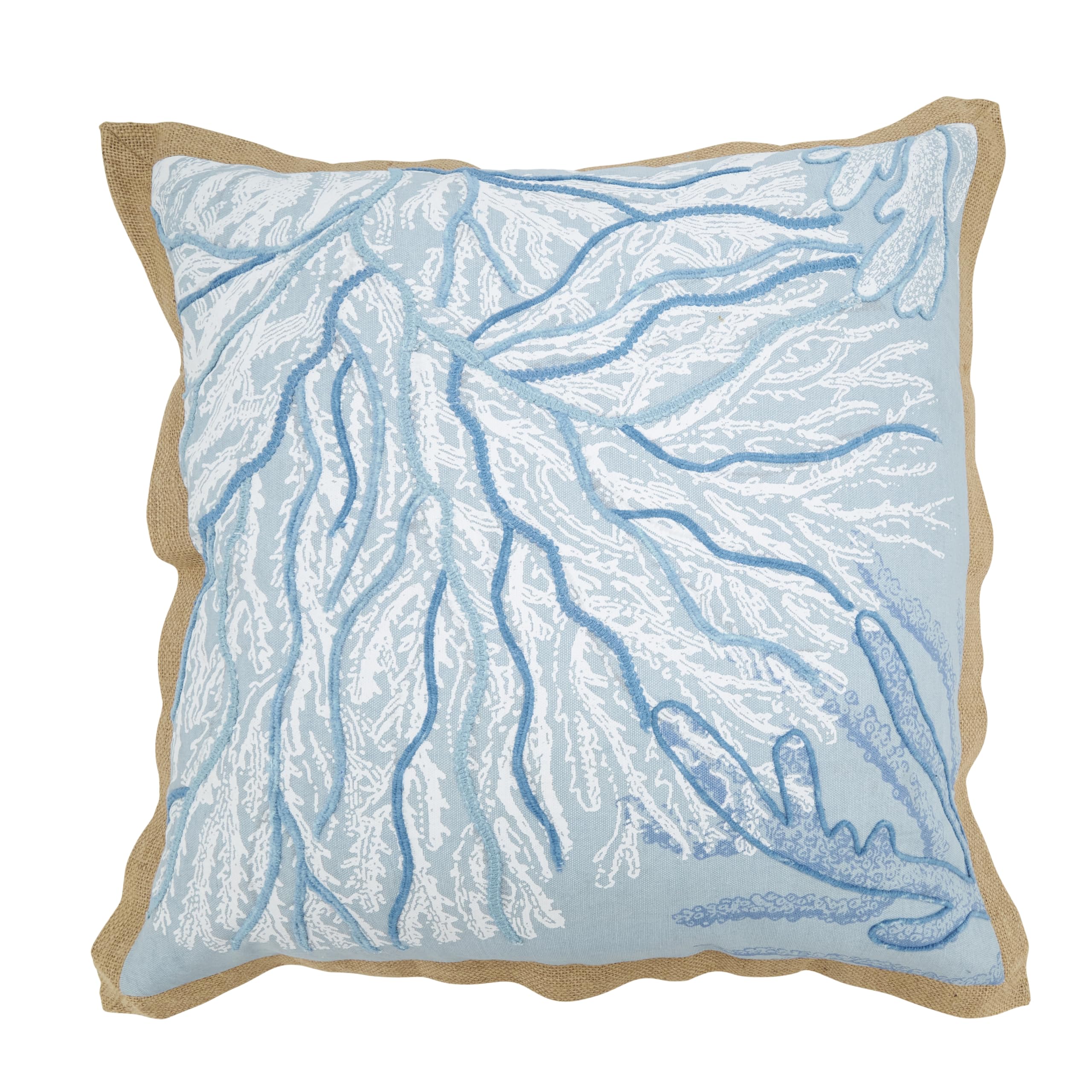 SARO LIFESTYLE Coral Breeze Sea Fan Throw Pillow Cover