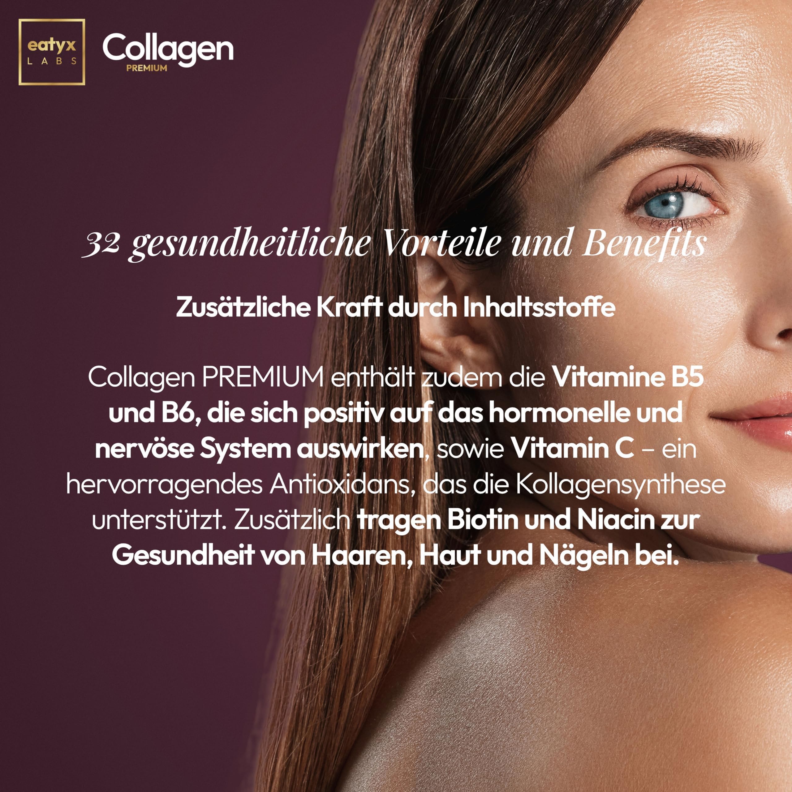 eatyx LABS Collagen Premium 30 Shots - Monatskur mit 16.000 mg Kollagen pro Portion - Flüssiges Trinkkollagen - Mango Maracuja - Glutenfrei, ohne Zuckerzusatz