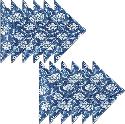 Miniatura 1 de AVKA Studio Servilletas de cena de algodón con estampado de 18 x 18 pulgadas, juego de 12 servilletas de tela lavables, uso diario o cena y eventos,