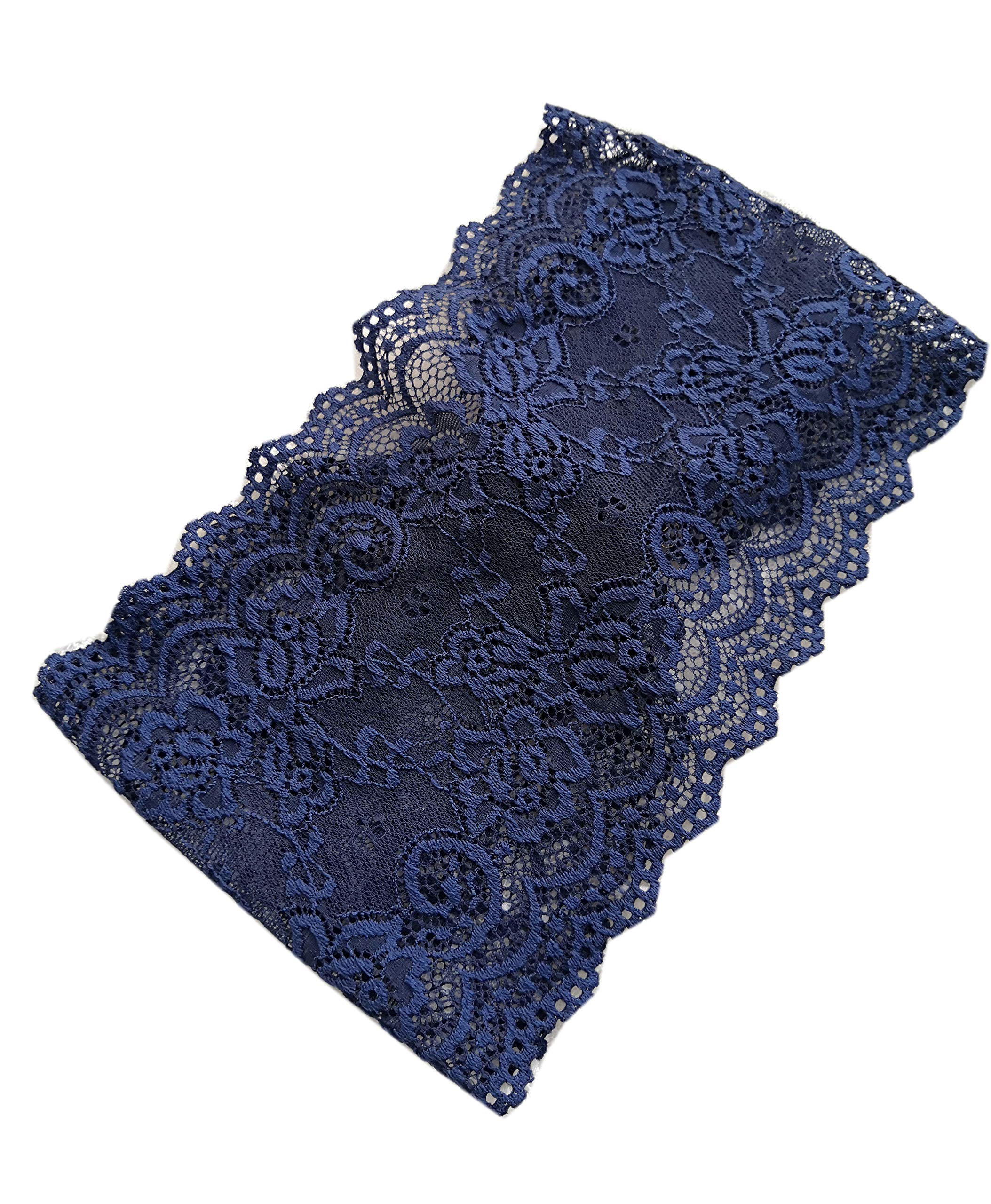 Oyabridal Lace Headbands for Women Headcovering Church Lace Headwrap for Women H3 (Navy Blue-Band)