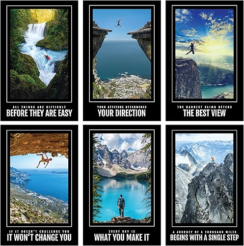 L&O Goods - Póster motivacional Juego de 10 decoraciones inspiradoras de pared 11 x 17 Decoración del hogar para sala de estar, oficina,