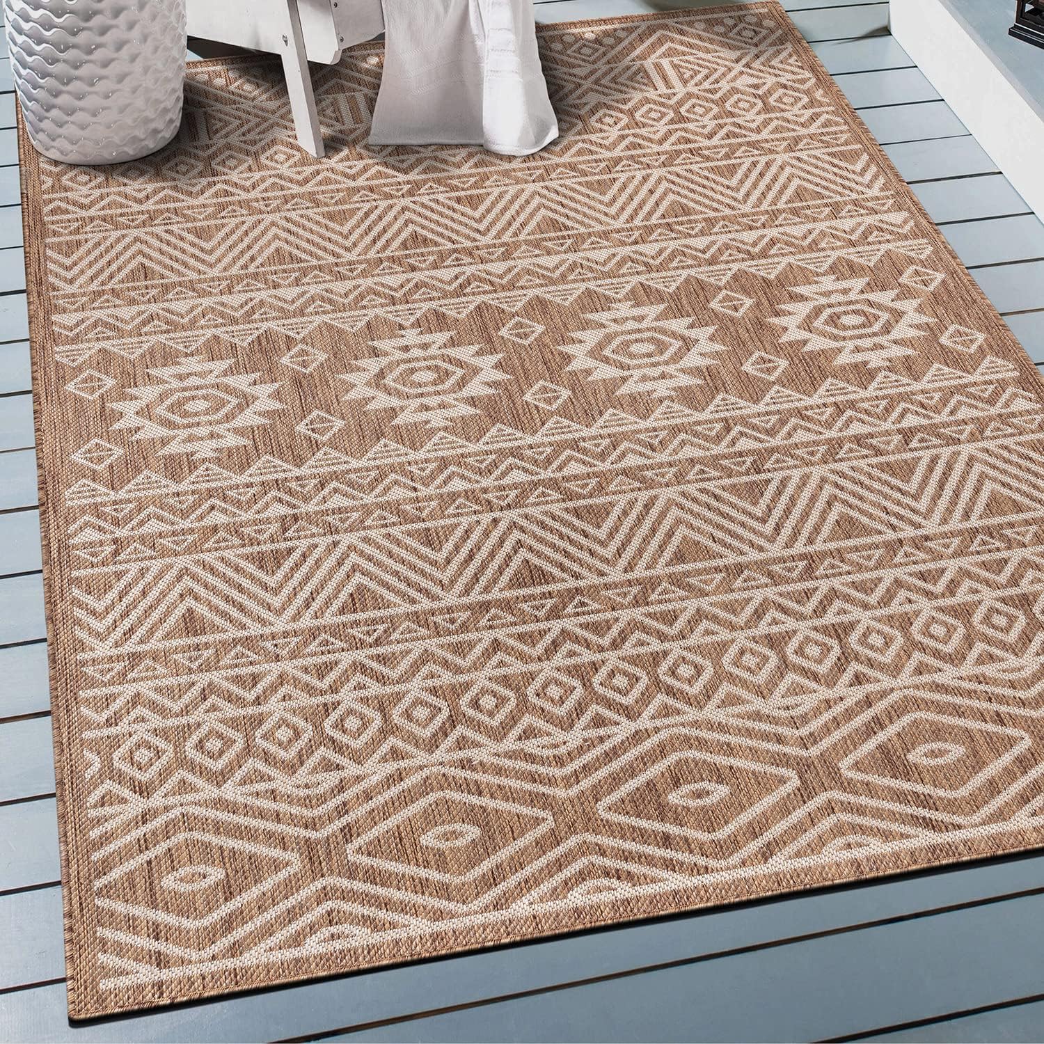 Lecce Distressed Geometric Bohemian Textured Flat