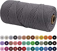 Vista 95 de JeogYong Cordón de macramé de un solo hilo 1mm x 426 yardas (1279 pies) Cuerda de algodón suave Hilo de macramé de 1 mm, suministros de macramé