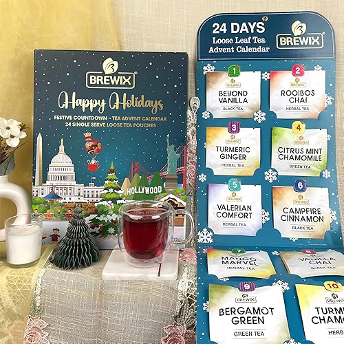 Miniatura 28 de BREWIX, Discover India Caja de regalo de Navidad de té negro prémium (6.34 oz/más de 90 tazas) Juegos de regalo de té para amantes del té 6 tés