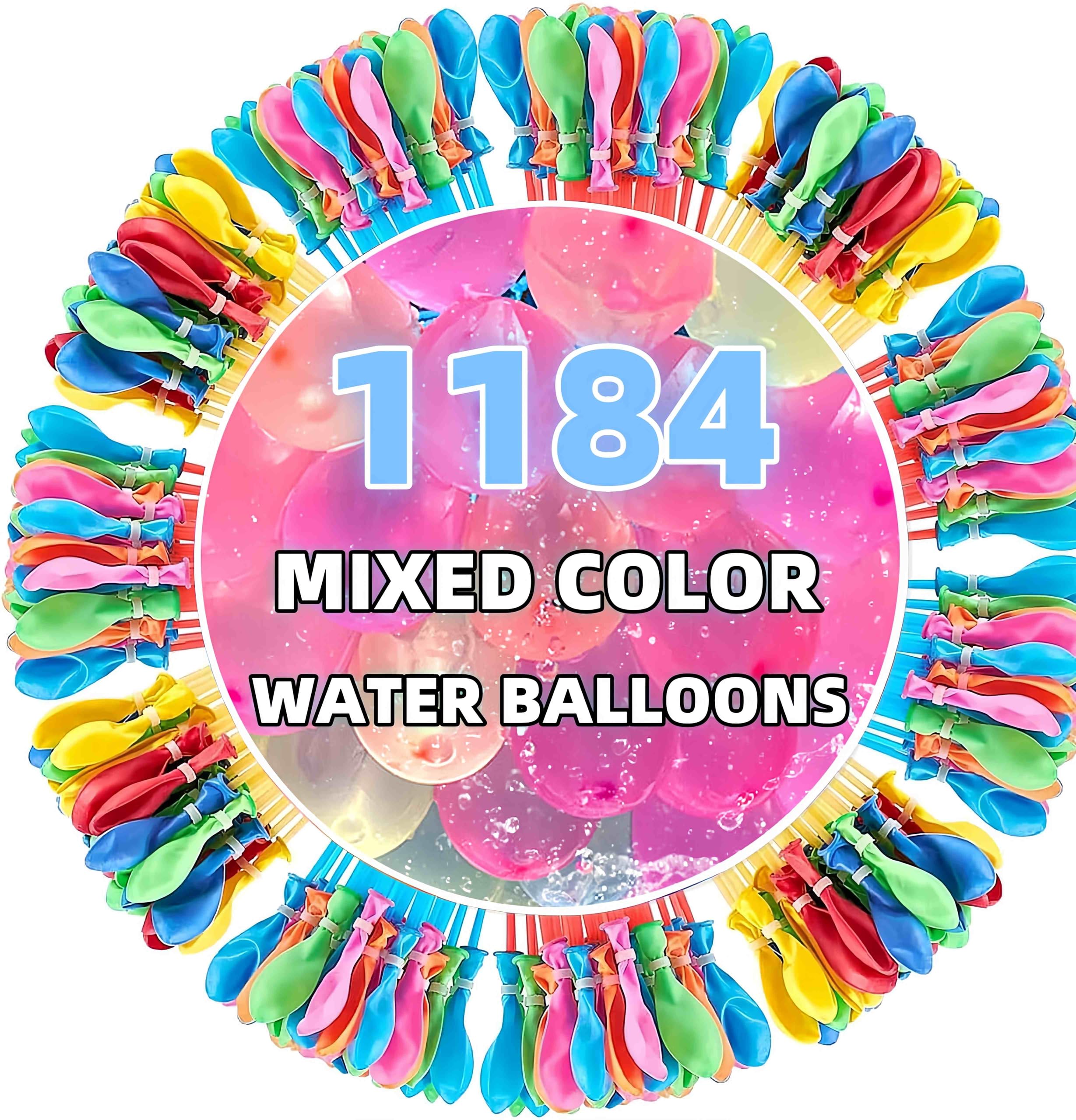 Summer Water Toys Magical Quick Fill Water Balloons for Pools and Water Companions 1184 Balloons (BG)
