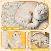 Vista 5 de Yaheetech Árbol para gatos, torre grande de 67 pulgadas con 3 palitos extraíbles, 2 perchas en forma de orejas de gatito, 2 condominios, hamaca