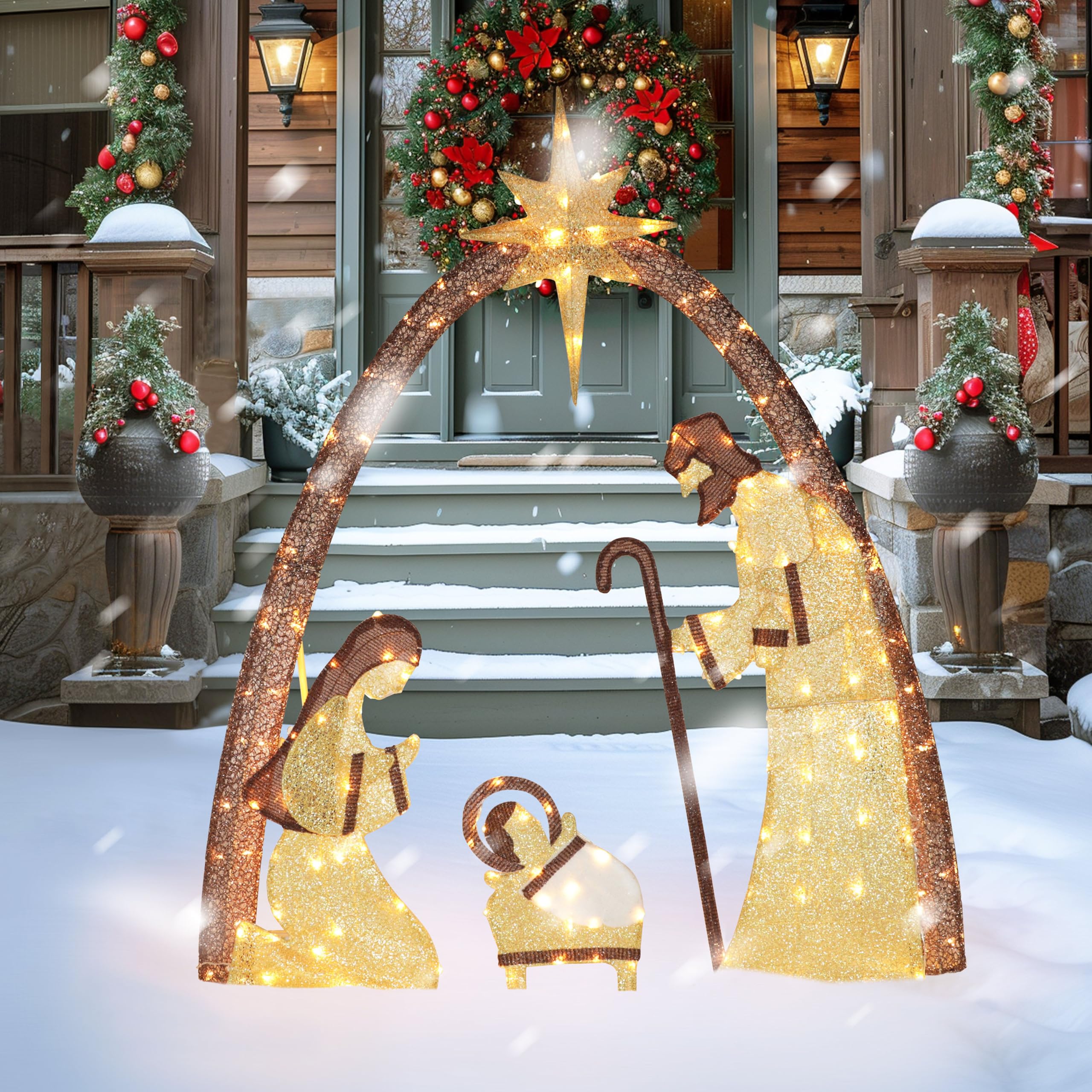 Amazon.com: BlueWish Christmas Yard Decorations, 5FT Nativity