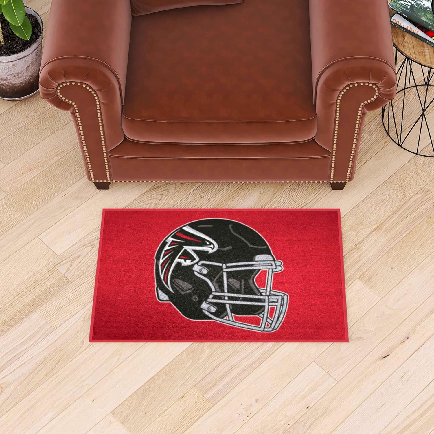 FANMATS 5668 Atlanta Falcons Starter Mat Accent Rug - 19in. x 30in. | Sports Fan Home Decor Rug and Tailgating Mat - Red, Falcons Helmet Logo