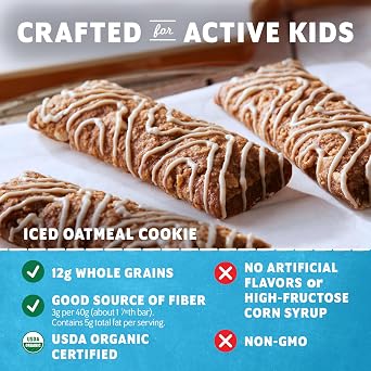 Zbar - Iced Oatmeal Cookie - Soft-Baked Energy Snack Bars - Non-GMO - 12g Whole Grains - USDA Organic Granola Bars - Snacks for Kids (24 Pack)