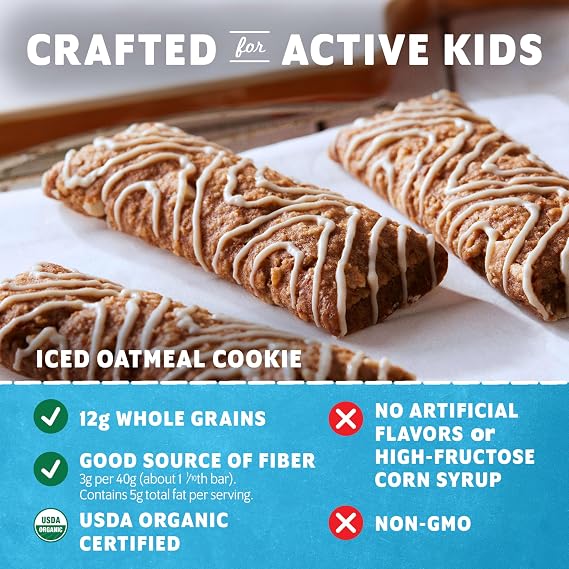 Zbar - Iced Oatmeal Cookie - Soft-Baked Energy Snack Bars - Non-GMO - 12g Whole Grains - USDA Organic Granola Bars - Snacks for Kids (24 Pack)