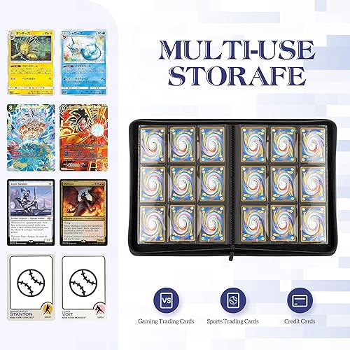 Miniatura 5 de TCGAURD - Carpeta de tarjetas intercambiables, álbum de tarjetas de 9 bolsillos de carga lateral con capacidad para hasta 540 tarjetas, carpeta con