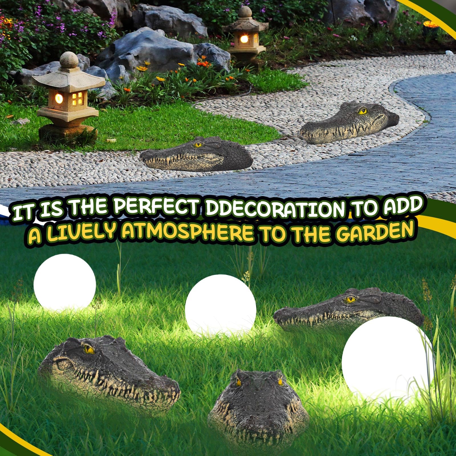 Snapklik.com : Silipull 3 Pcs Floating Alligator Head Decoy Pool ...