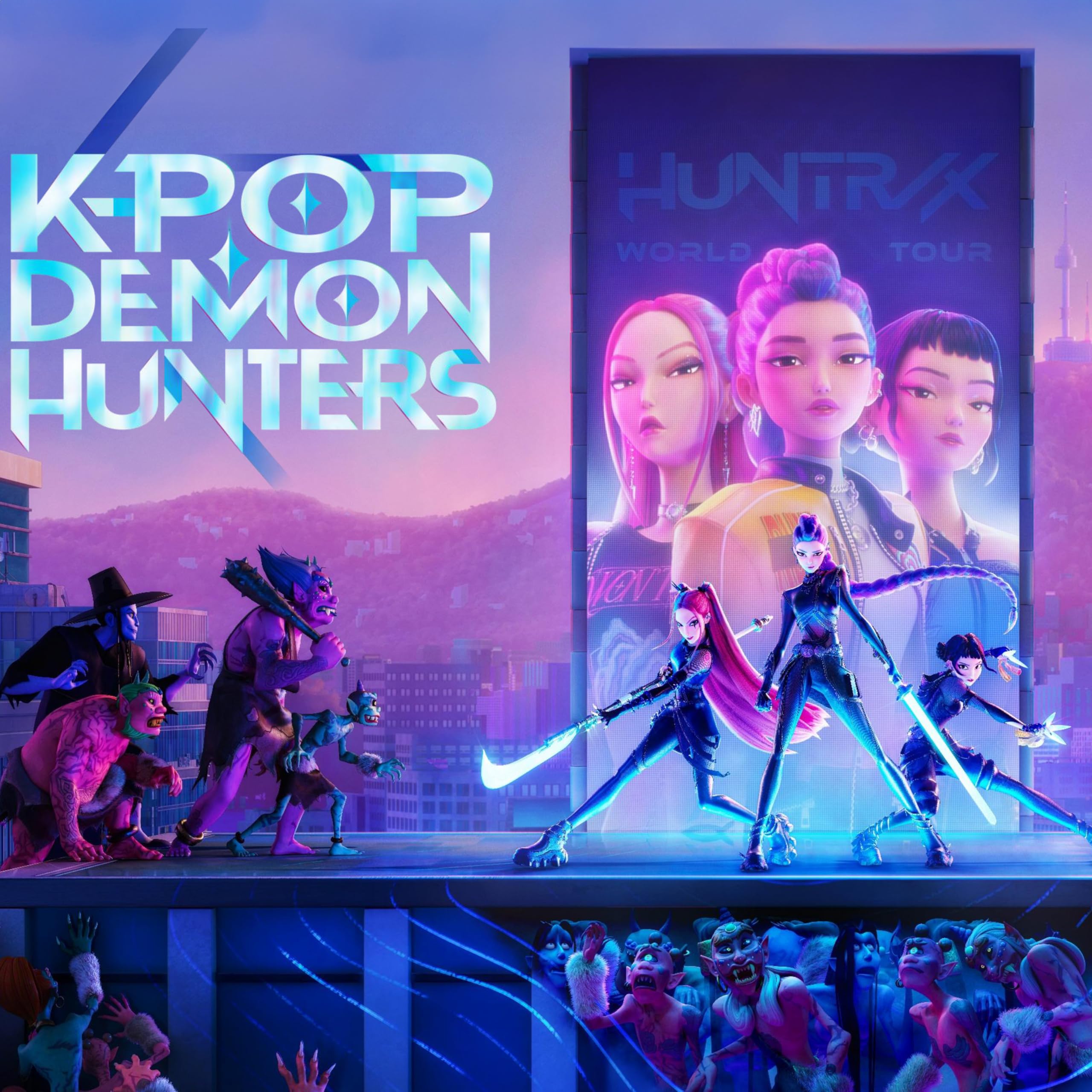 KPOP DEMON HUNTERS Album con 2 Bustine + Poster in Omaggio, Starter Pack, Offical Stickers Netflix