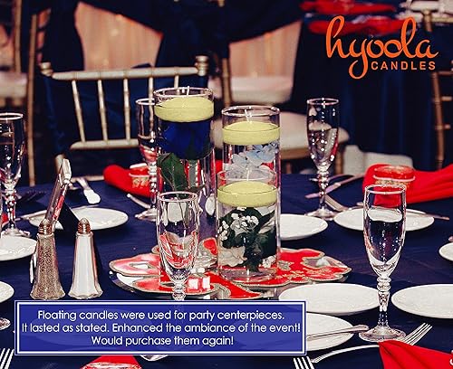 Miniatura 5 de HYOOLA Velas flotantes marfil prémium de 1.75 pulgadas, 3 horas, paquete de 40 unidades, hechas en Europa