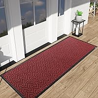 Vista 90 de Yimobra Tapete grande para puerta exterior, 36 x 24 pulgadas, impermeable, resistente, para puerta delantera, tapete de entrada de goma