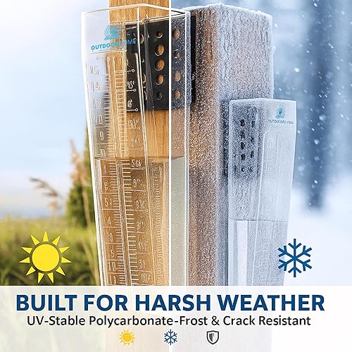 Miniatura 3 de Pluviómetro 6 pulgadas deluxe exacto profesional lectura fácil con escala doble de Outdoor Home Pluviómetros para exterior de montaje perfecto para