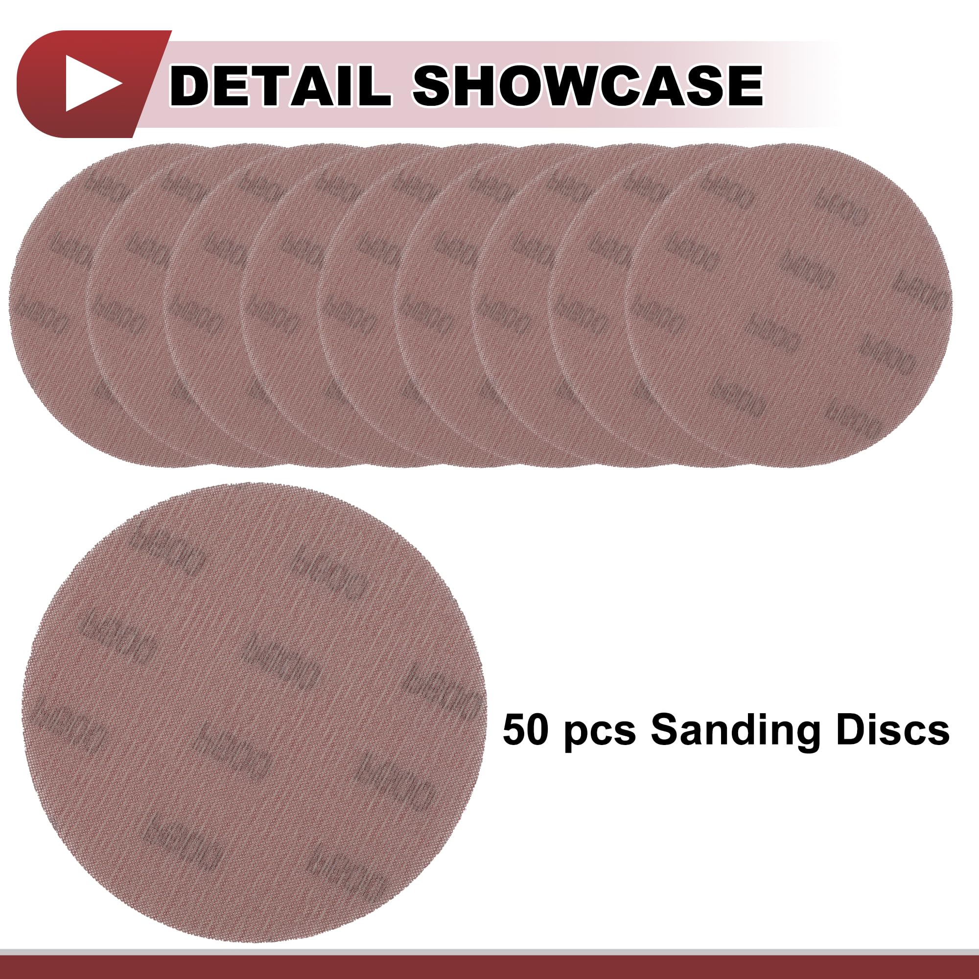 HEROFFIX 50 Pcs 6 Inch Abranet Sanding Mesh Anti-Clog Hook Loop Dust Free Net Sandpaper 600 Grit Brown Aluminum Oxide - Image 4