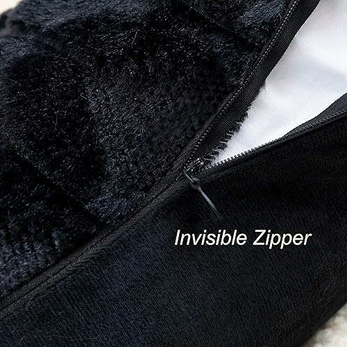 Miniatura 3 de Juego de 2 fundas de almohada negras de 12 x 20 pulgadas  12.0 x 20.0 in., fundas decorativas de almohada decorativas para sofá de granja, conchas