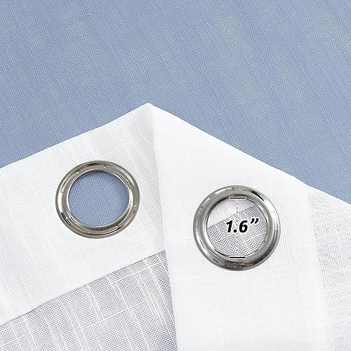 Miniatura 2 de NICETOWN Cortinas semitraslúcidas de 84 pulgadas de largo para sala de estar, cortinas con ojales en degradé, cortinas verticales de lino para