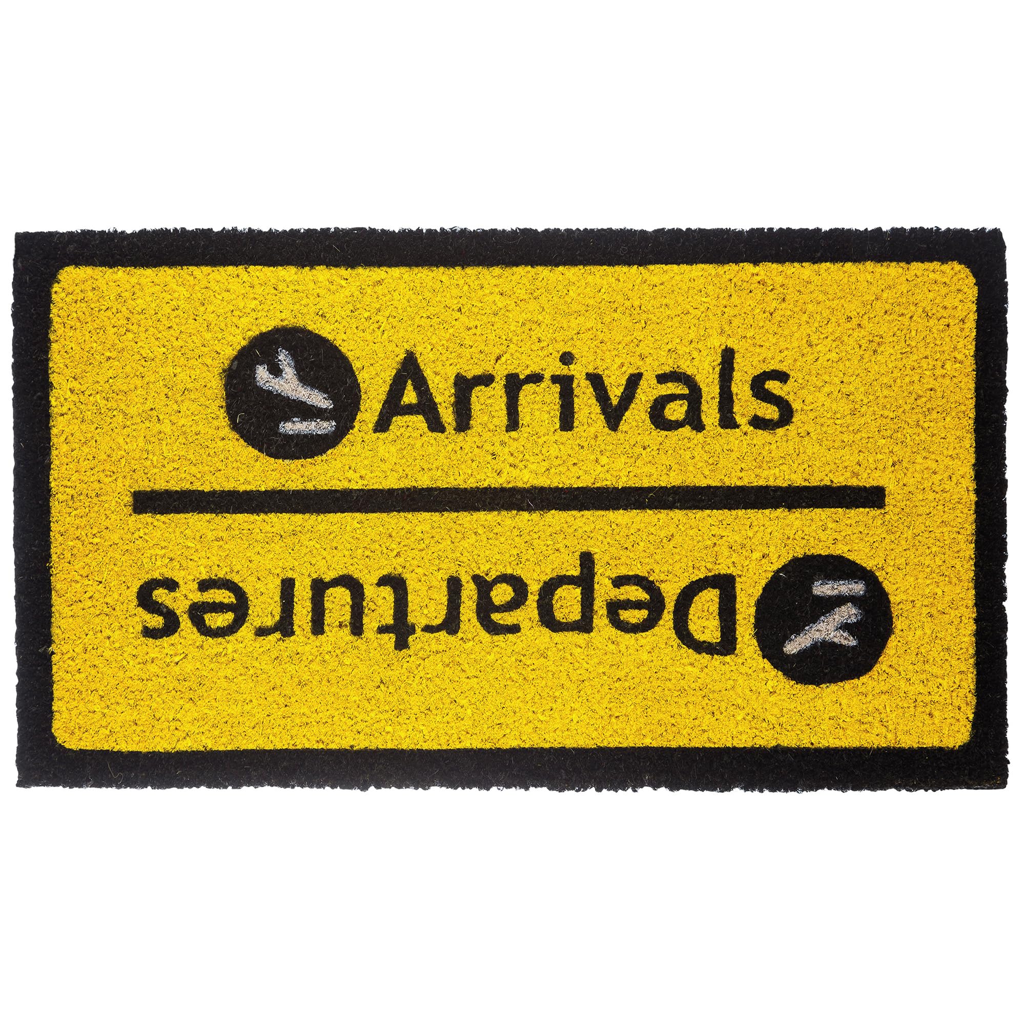 Fisura – Original door mats “ Arrivals/Departures ”, dirt trapper door mats indoor & outdoor, entrance door mat, Non Slip door mat with PVC Base made of coconut fiber, Hand-Painted, 70cm x 40cm
