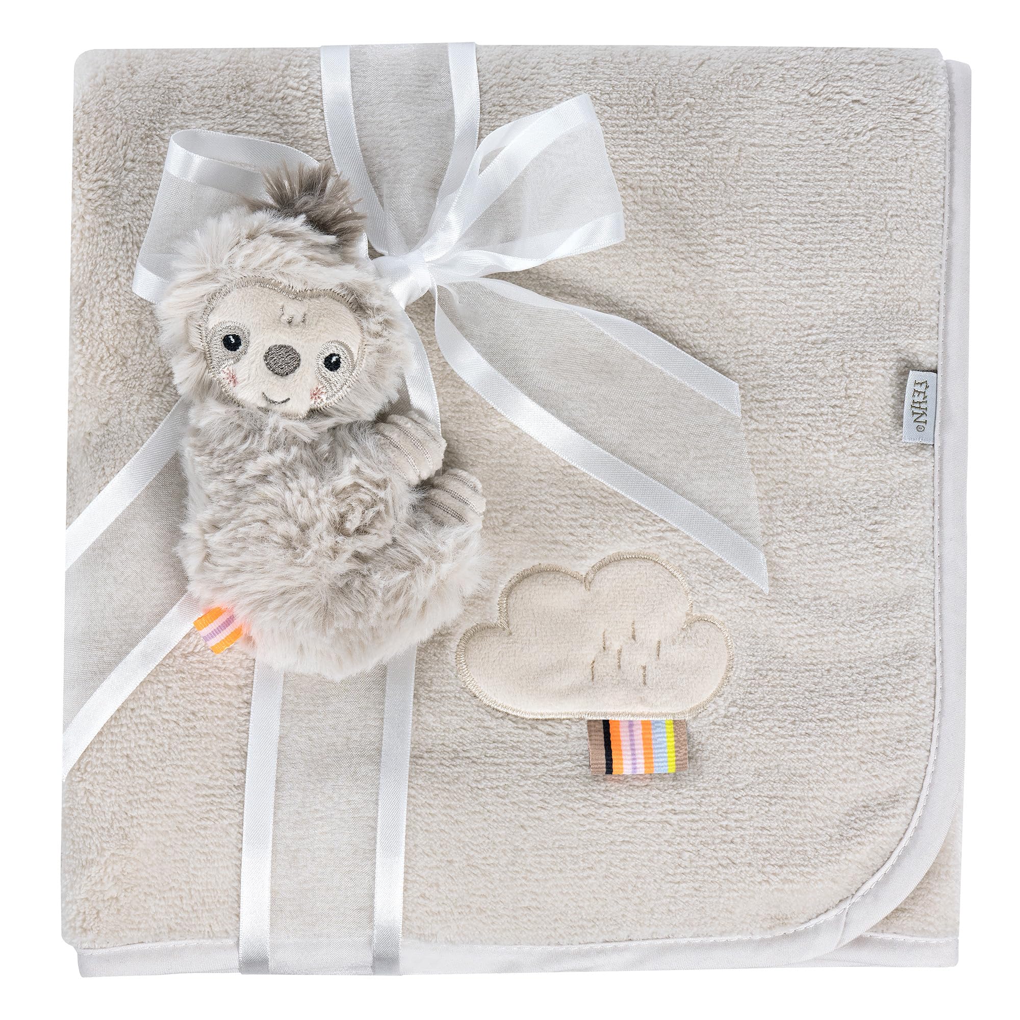 Fehn Manta de Peluche Perezosa - mullida y Suave para bebés y niños pequeños a Partir de 0+ Meses - para abrazar, como Alfombrilla para Gatear o Manta para casa y para Llevar Fuera