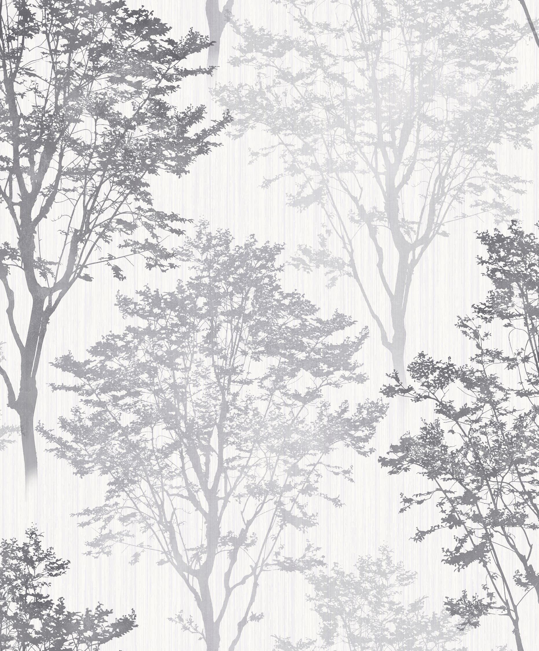Arthouse Wildwood Monochrome Grey Wallpaper