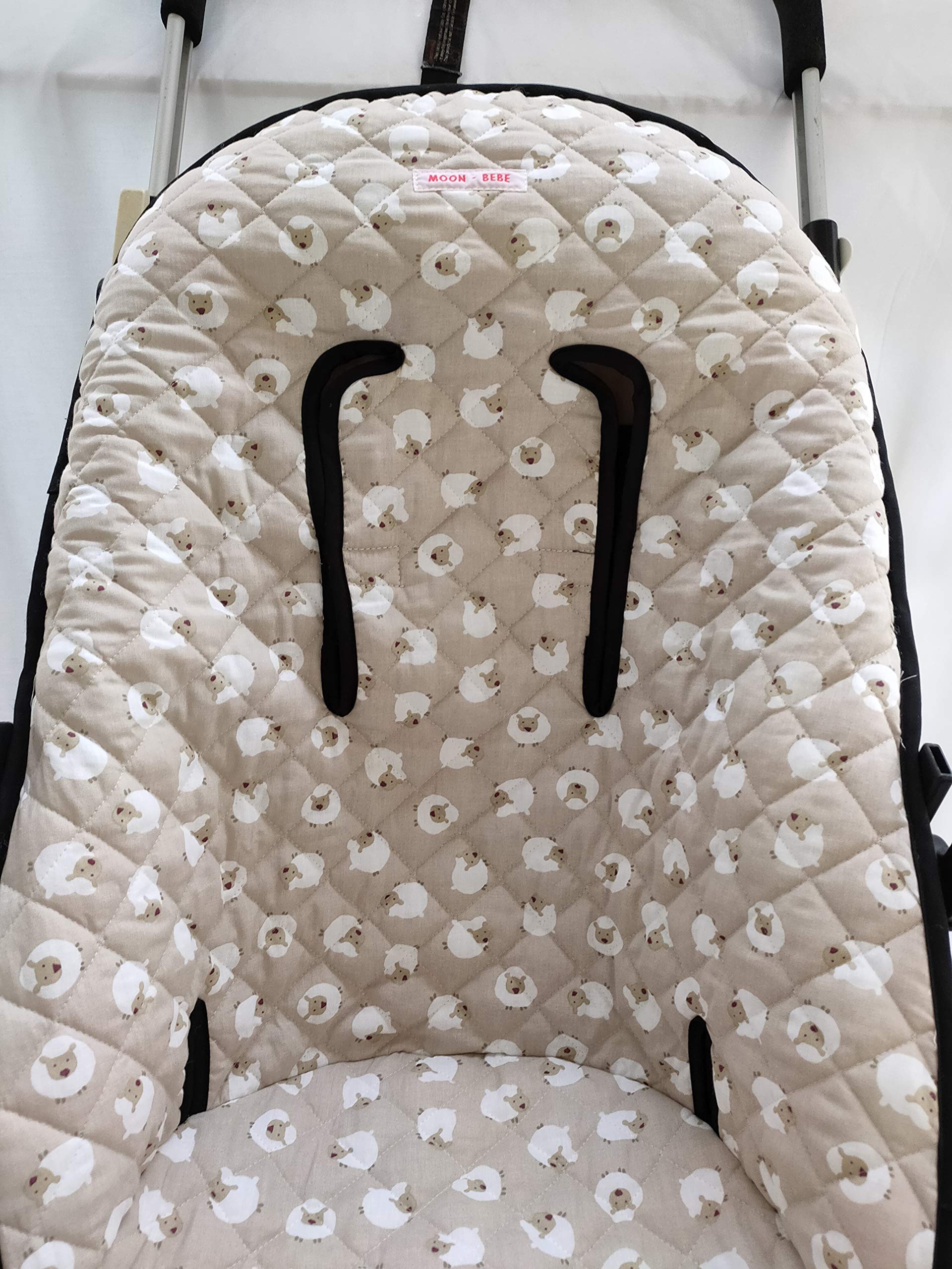 moon-bebe Quilted Case for Bugaboo Cameleon 2 Y 3 Chair Mat (BIEG), Beige - Image 2