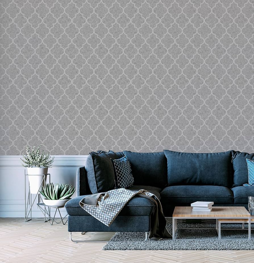 絵画 Velvet Arthouse Geometric Silver Metallic Hard Wearing Vinyl