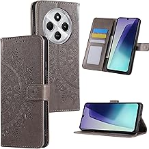 HTDELEC Cover for Xiaomi Redmi 14C 4G / Redmi A4 5G, Flip Magnetic Book Case Premium Leather Protective Card Holder Case - Grey