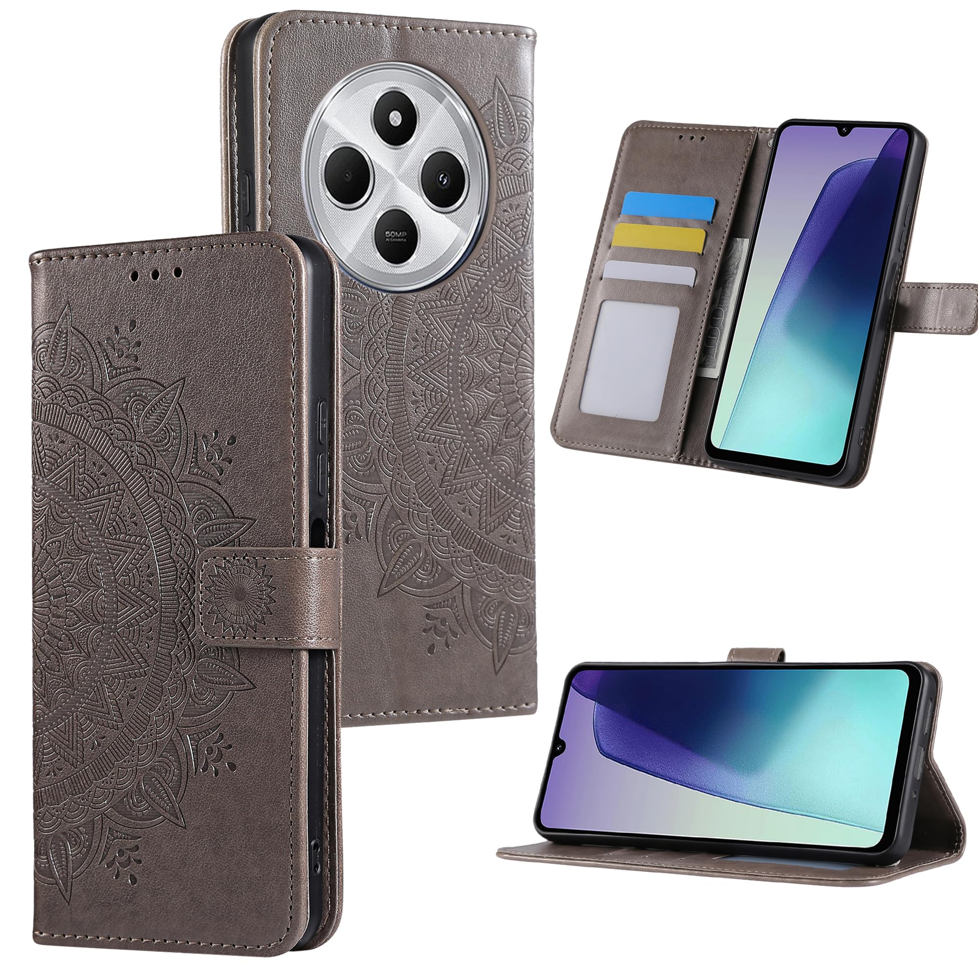Lederhülle Für Xiaomi Redmi 14C 4G / Redmi A4 5G – PU Leder Mit Kartenfach, Standfunktion & Magnetverschluss, Rot