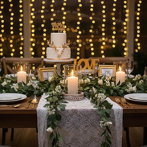 Miniatura 5 de Candelabro de pilar huracán, jarrón cilíndrico, centro de mesa decorativo para repisa, mesa, Navidad, boda