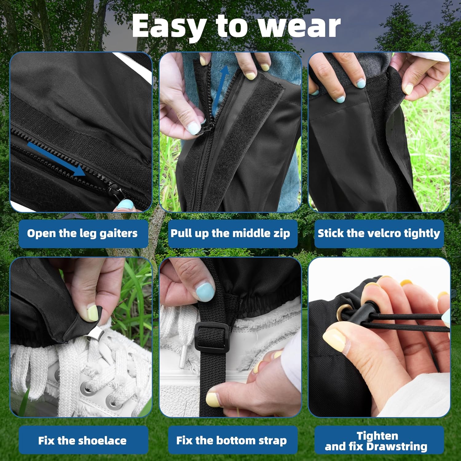 Leg Gaiters Waterproof, Lawn Care Leg Gaiters for Yard Work, Garden