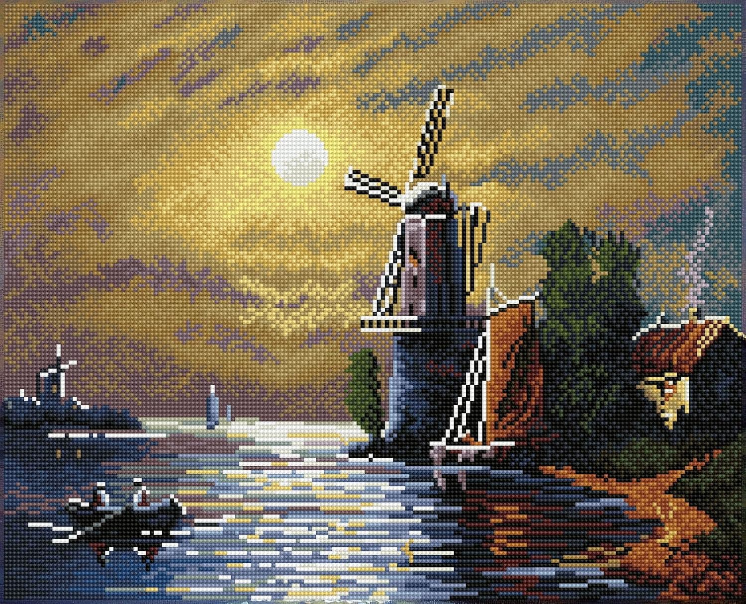 DIAMOND DOTZ Evening Journey Landscape Diamond Painting Kits for Adults - Diamond Art Kits a Relaxing Creative Craft Kit with Dotz Gems 16.5"x20.5"