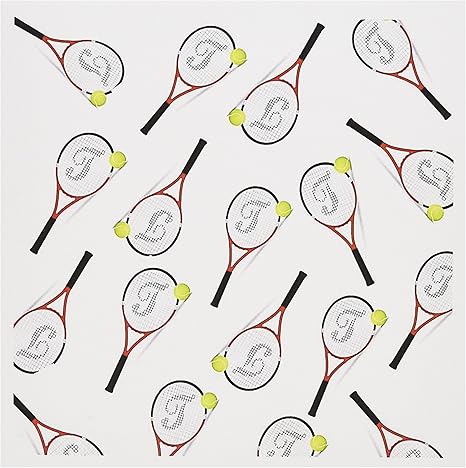 Amazon かわいいテニスラケットとボールリピートのプリント グリーティングカード 6 X 6インチ 6枚セット Gc 1 グリーティングカード 文房具 オフィス用品