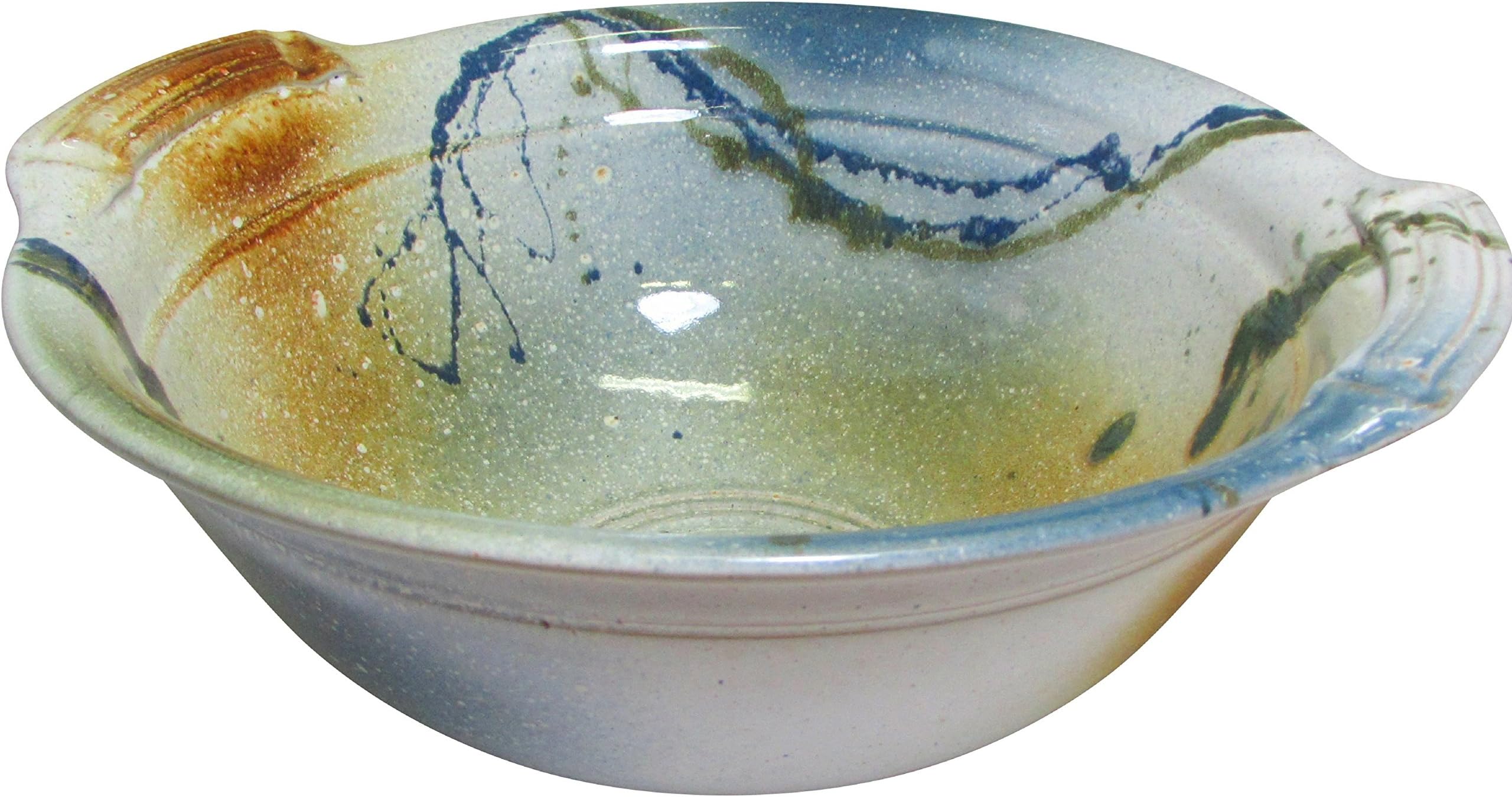 Handmade Irish Serving Bowl. High Quality Pottery Serveware. Hand-Thrown Using Blended Native Clays. Hand-Glazed Finish with Beautiful Colors. Dish Measures 10.5” Diameter x 4.5” Height.