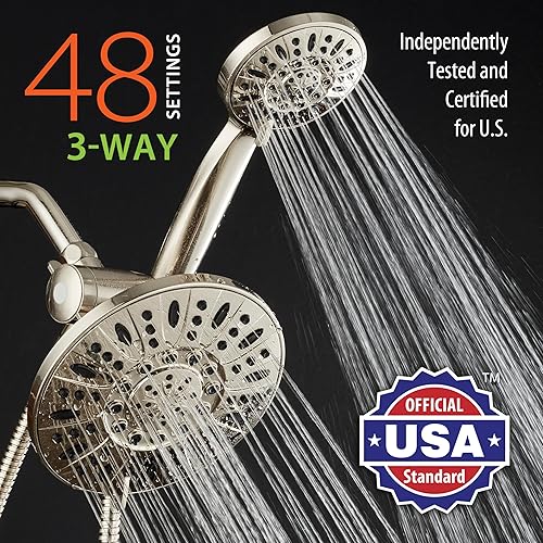 Miniatura 9 de AquaDance - Juego de regaderas con 3 vías de alta presión de 7 pulgadas Combina lo mejor de ambos mundos disfruta de una lujosa regadera tipo lluvia