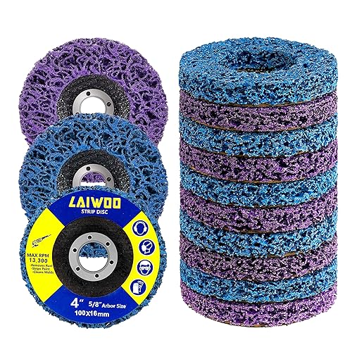 Paquete de 10 ruedas de disco para amoladoras angulares, disco de extracción de pintura, rueda abrasiva de polietileno para soldaduras de óxido de