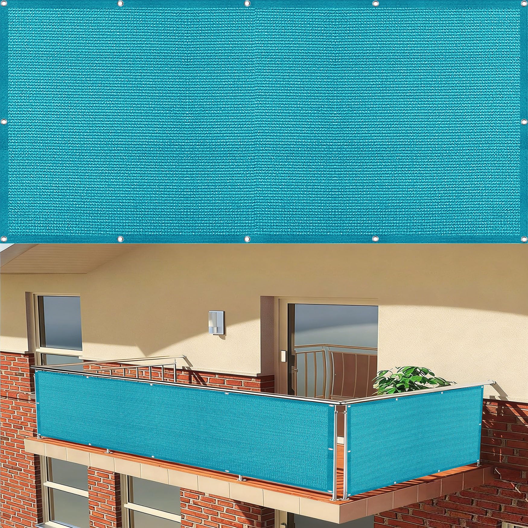 Brise vue jardin bleu occultant anti-UV pour clôture extérieure